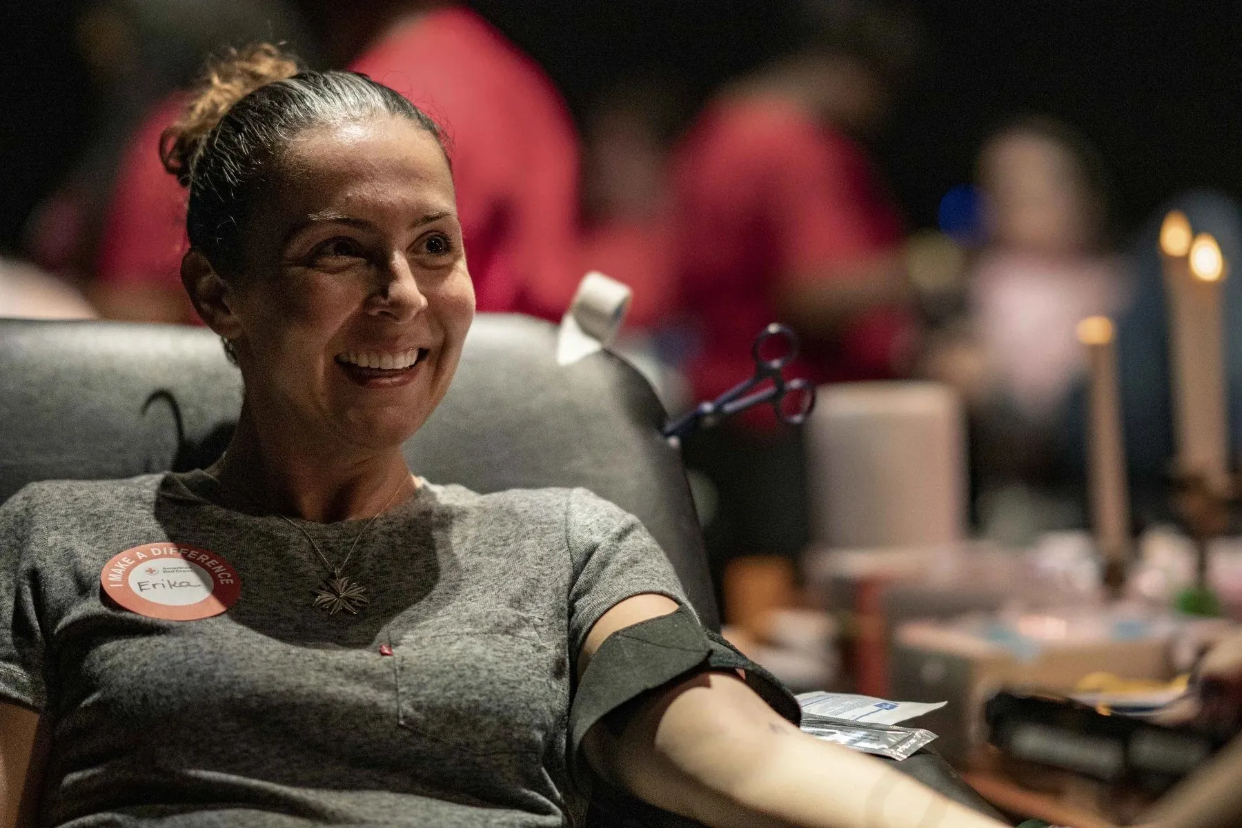 One more donor, mid-donation.