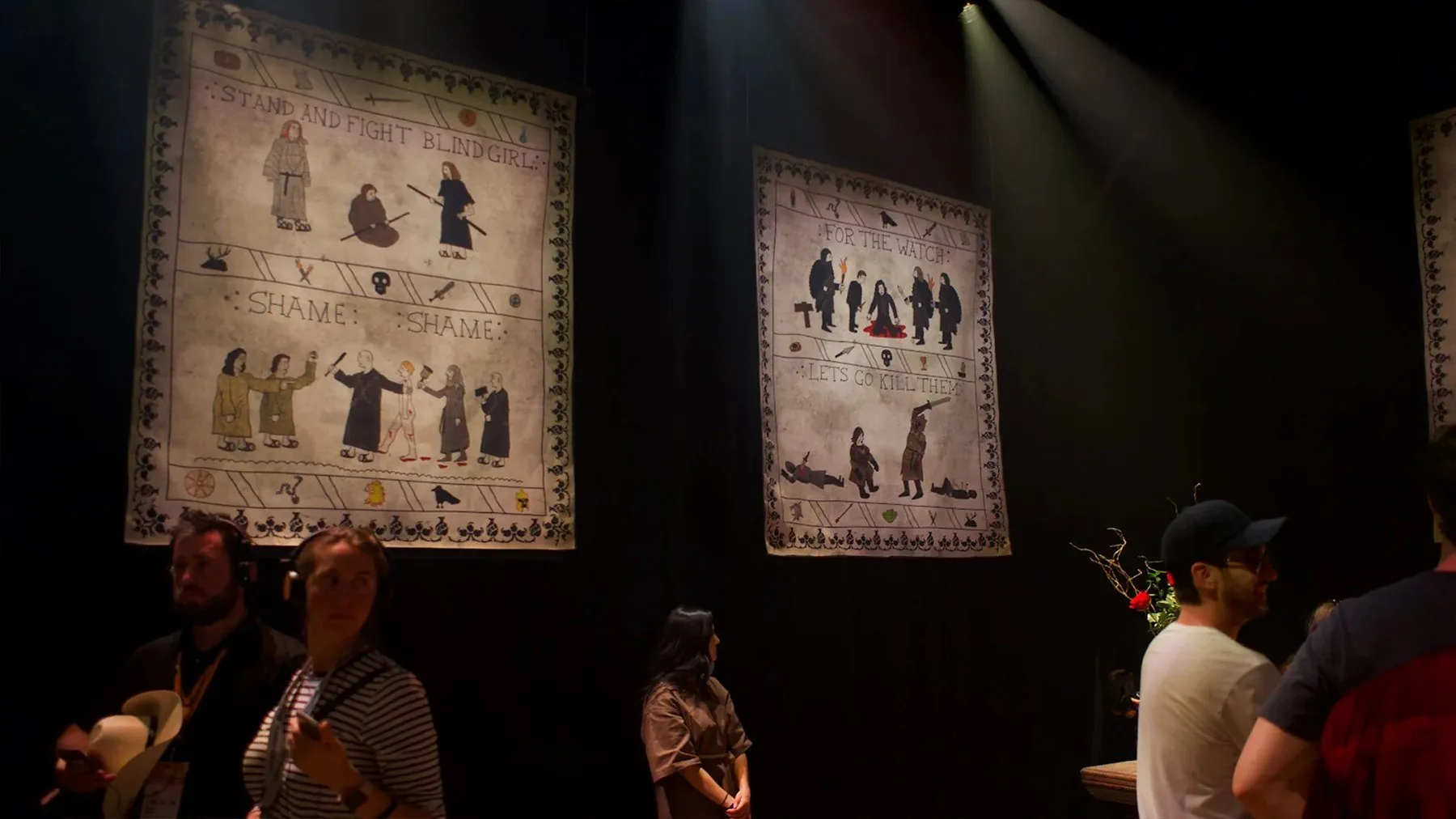 Tapestries of the show’s bloodiest moments.